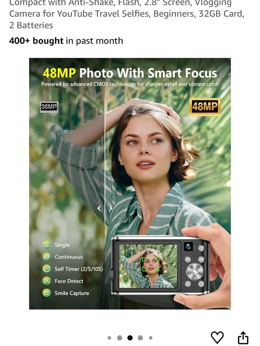 Brand new Compact 48MP Black Digital Camera with 4K Video and 2.8